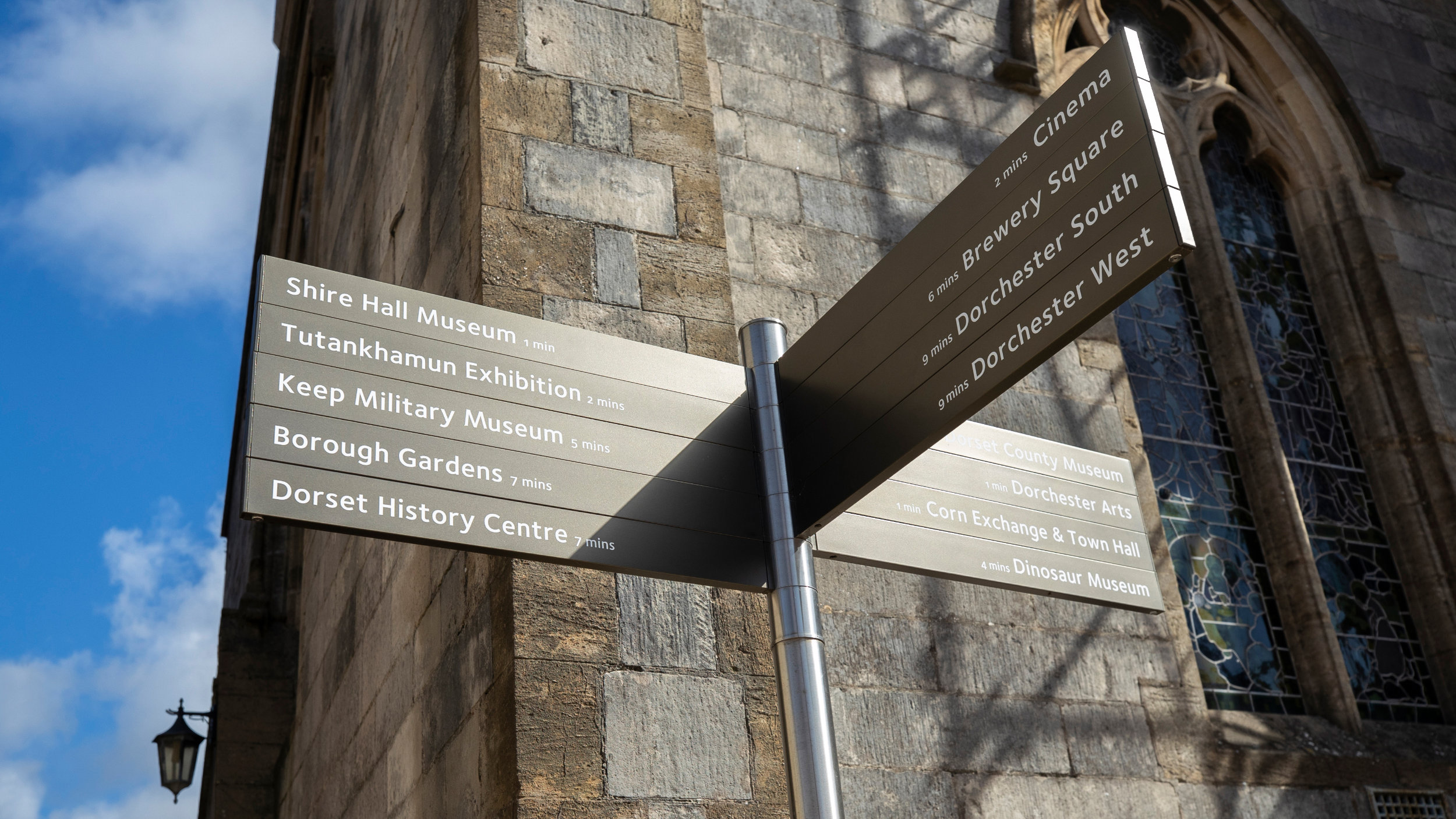 Tourist information signs in Dorchester